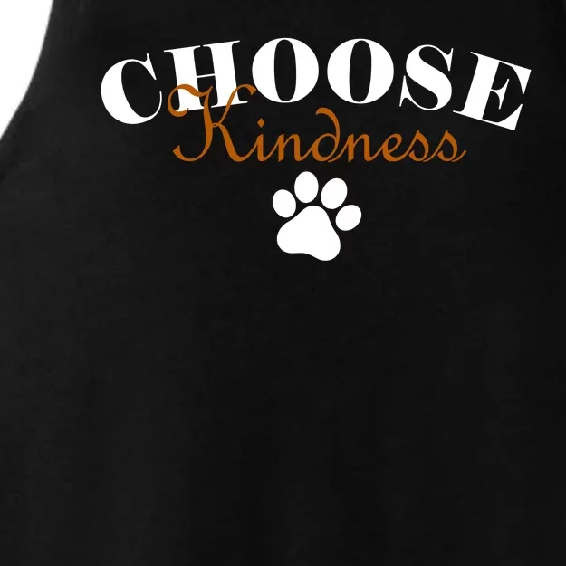 Choose Kindness Dog Paw Print Ladies Tri-Blend Wicking Tank