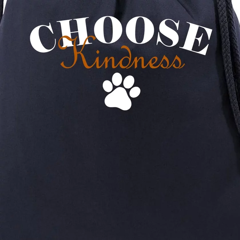 Choose Kindness Dog Paw Print Drawstring Bag