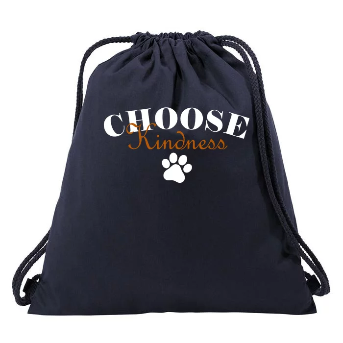 Choose Kindness Dog Paw Print Drawstring Bag