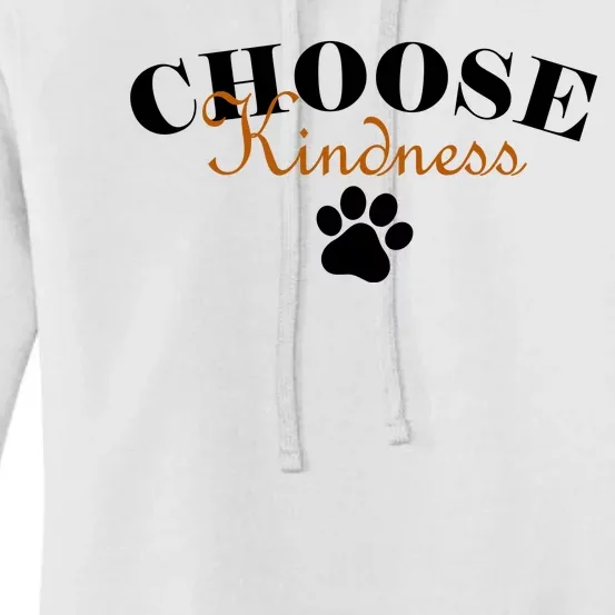 Choose Kindness Dog Paw Print Women's Pullover Hoodie