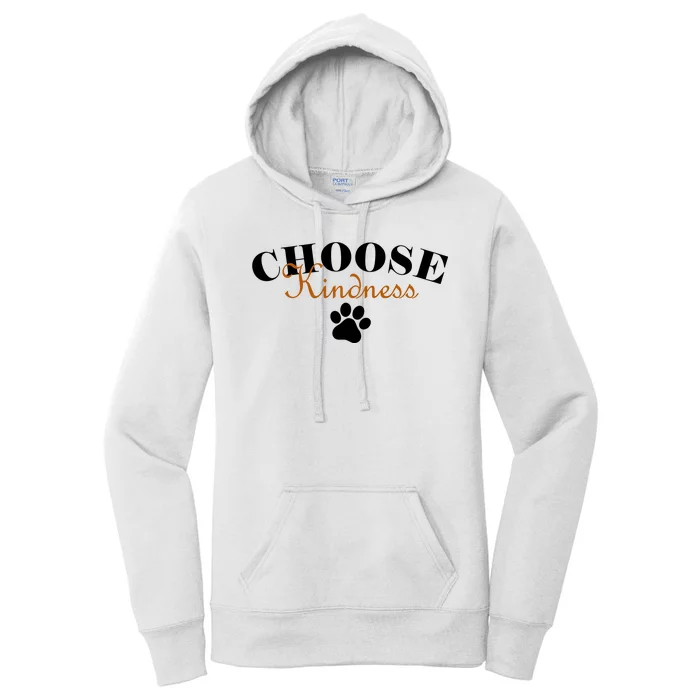 Choose Kindness Dog Paw Print Women's Pullover Hoodie