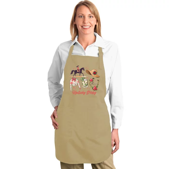 Cute Kentucky Derby Good Luck Full-Length Apron With Pocket