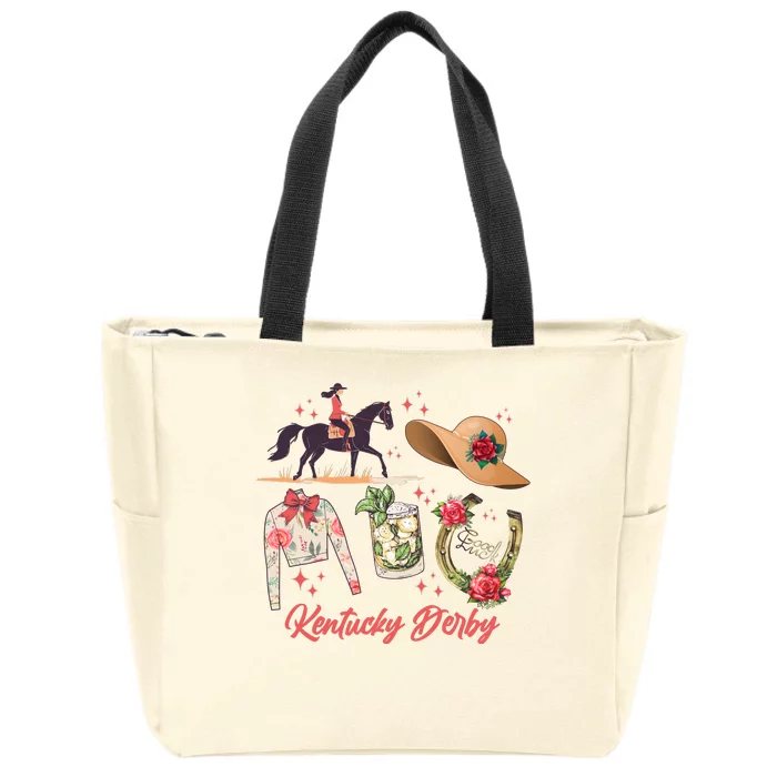 Cute Kentucky Derby Good Luck Zip Tote Bag