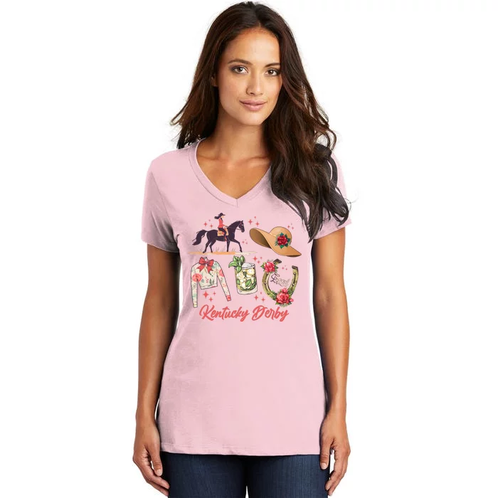 Cute Kentucky Derby Good Luck Women's V-Neck T-Shirt