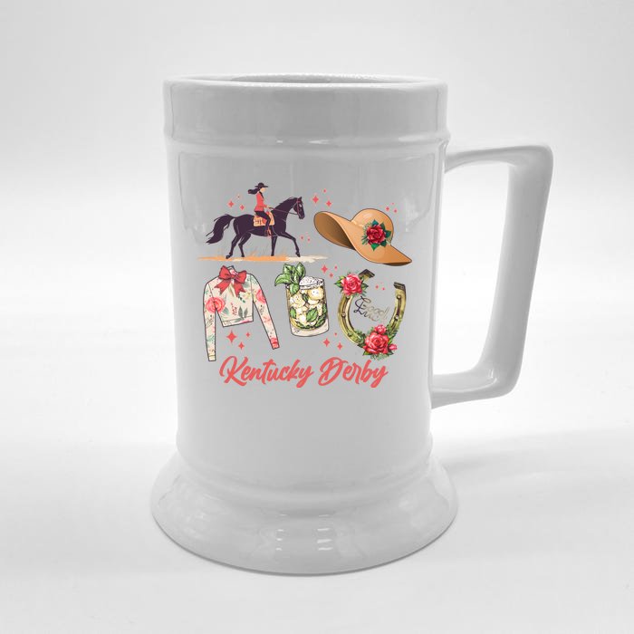 Cute Kentucky Derby Good Luck Front & Back Beer Stein