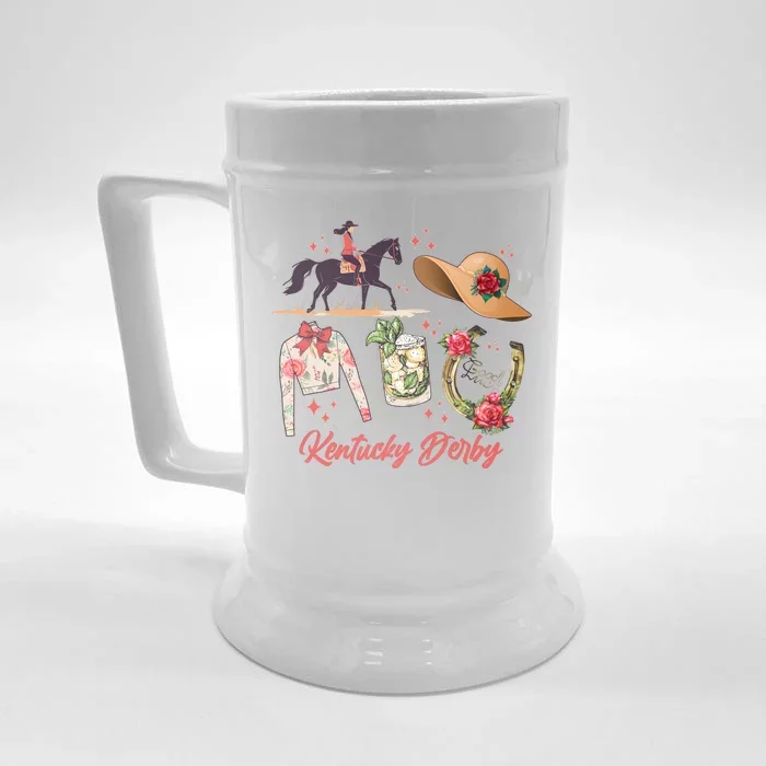 Cute Kentucky Derby Good Luck Front & Back Beer Stein