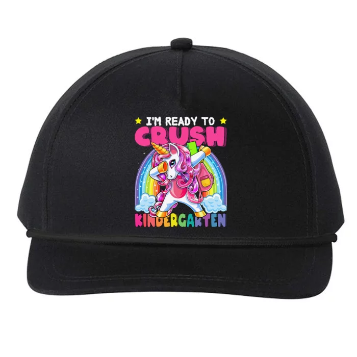 Crush Kindergarten Dabbing Unicorn Back To School Gift Snapback Five-Panel Rope Hat