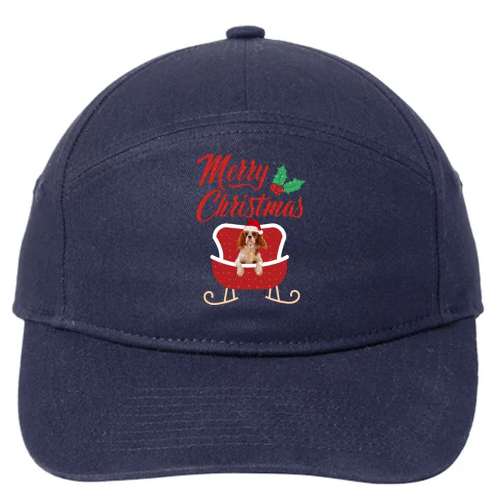 Cavalier King Dog Merry Christmas Design For The Holiday Season! 7-Panel Snapback Hat