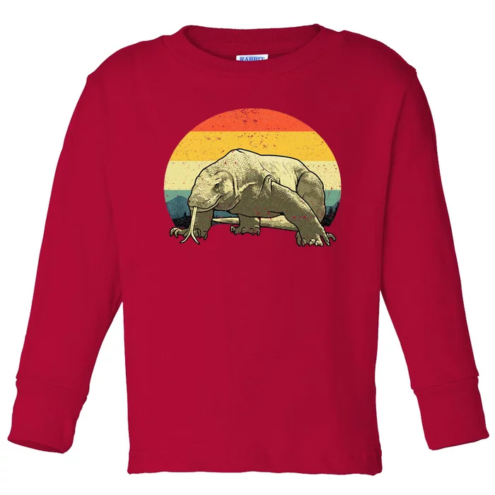 Cute Komodo Dragon Vintage Komodo Dragon Toddler Long Sleeve Shirt