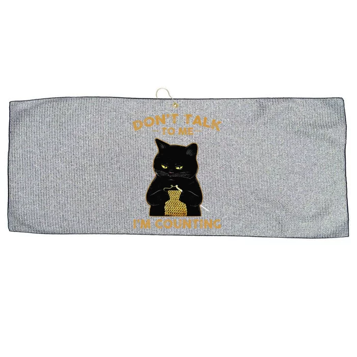 Cat Knits Don't Talk To Me I'm Counting Knitting Large Microfiber Waffle Golf Towel