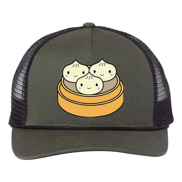 Cute Kawaii Dim Sum Dumplings Pork Bun Gift Idea For Foodie Retro Rope Trucker Hat Cap