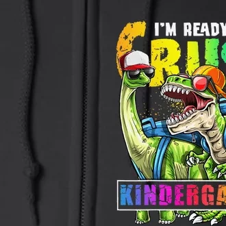 Crush Kindergarten Dinosaur Backpack Back To School Full Zip Hoodie