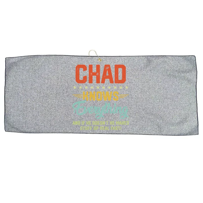 Chad Knows Everything Funny Name Personalized Jokes Gift Large Microfiber Waffle Golf Towel