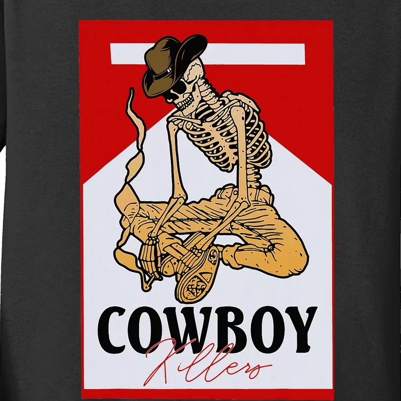 Cowboy Killers Funny Western Cowgirl Skeleton Kids Long Sleeve Shirt