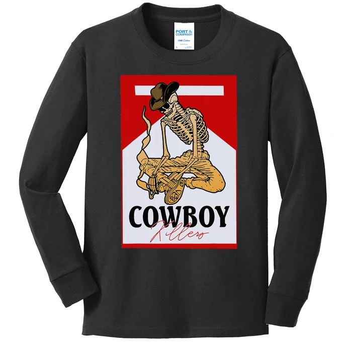 Cowboy Killers Funny Western Cowgirl Skeleton Kids Long Sleeve Shirt