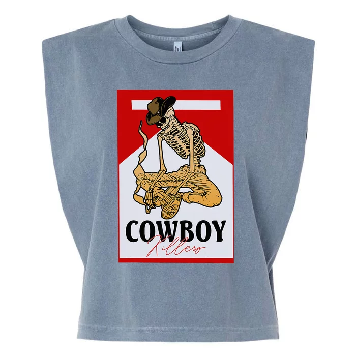 Cowboy Killers Funny Western Cowgirl Skeleton Garment-Dyed Women's Muscle Tee