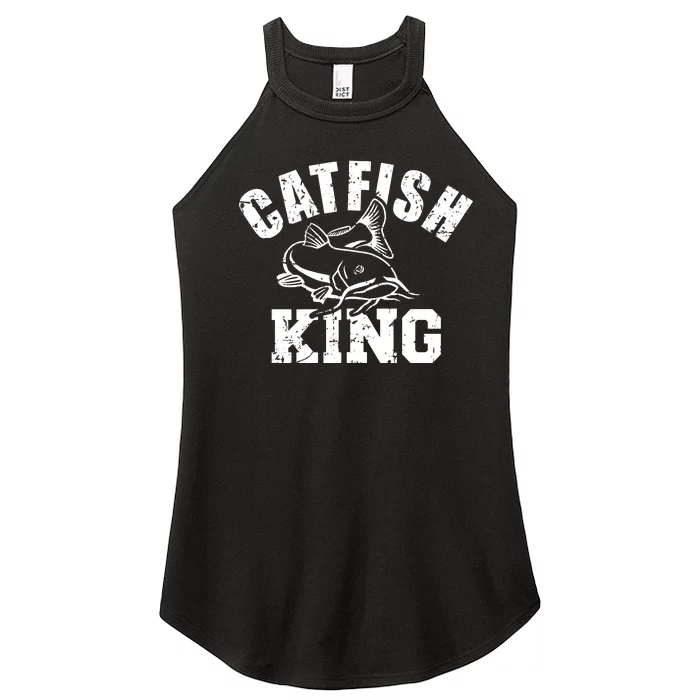 Catfish King Funny Fishing Fisherman Catfishing Fish Women’s Perfect Tri Rocker Tank