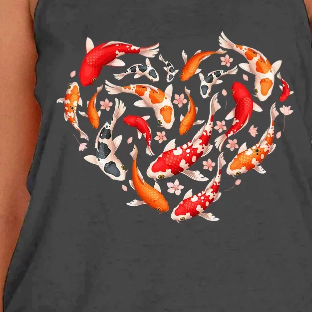 Cool Koi Fish For Men Women Japan Fishing Japanese Koi Lover Women's Knotted Racerback Tank