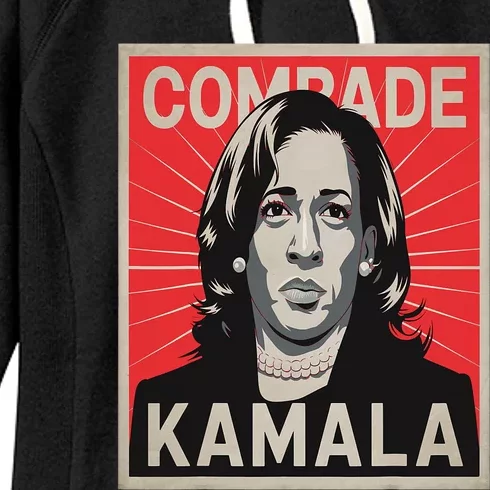 Comrade Kamala Funny Political Wearing Pearls Women's Fleece Hoodie