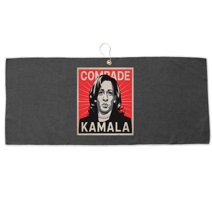 Comrade Kamala Funny Political Wearing Pearls Large Microfiber Waffle Golf Towel