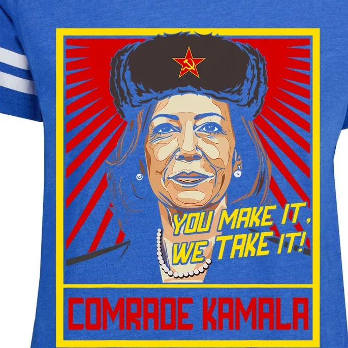 Comrade Kamala Funny Anti Harris Enza Ladies Jersey Football T-Shirt