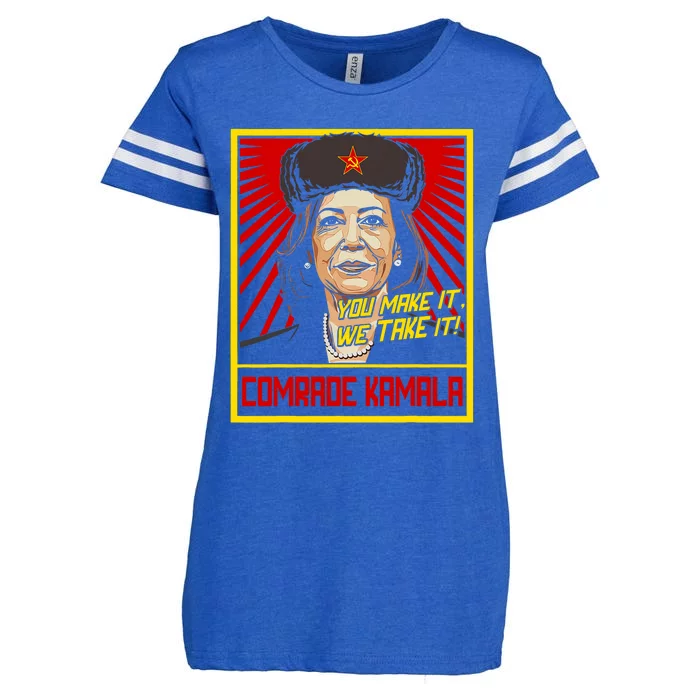 Comrade Kamala Funny Anti Harris Enza Ladies Jersey Football T-Shirt