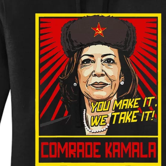 Comrade Kamala Funny Anti Harris Women's Pullover Hoodie