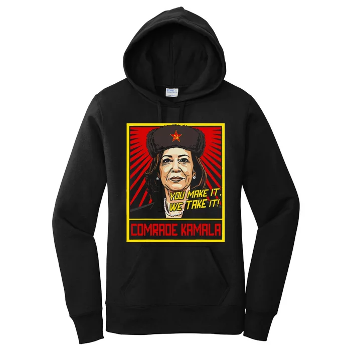 Comrade Kamala Funny Anti Harris Women's Pullover Hoodie