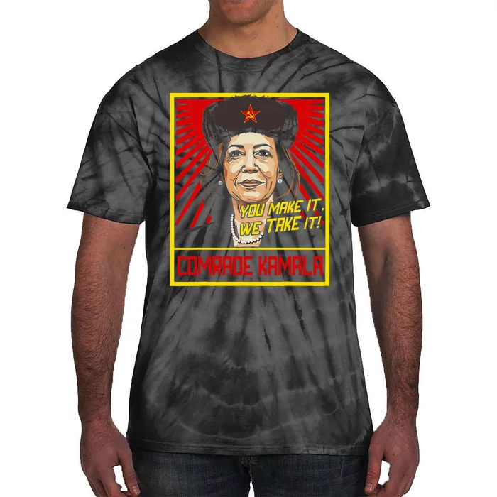 Comrade Kamala Funny Anti Harris Tie-Dye T-Shirt