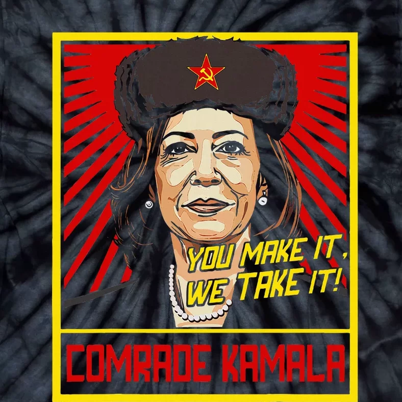 Comrade Kamala Funny Anti Harris Tie-Dye T-Shirt