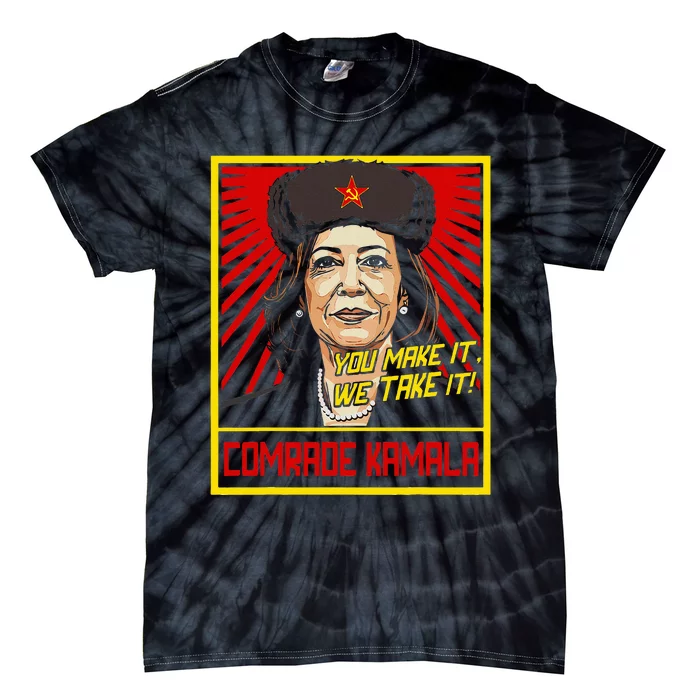 Comrade Kamala Funny Anti Harris Tie-Dye T-Shirt