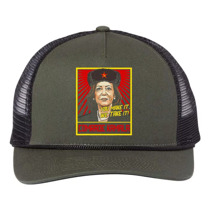 Comrade Kamala Funny Anti Harris Retro Rope Trucker Hat Cap