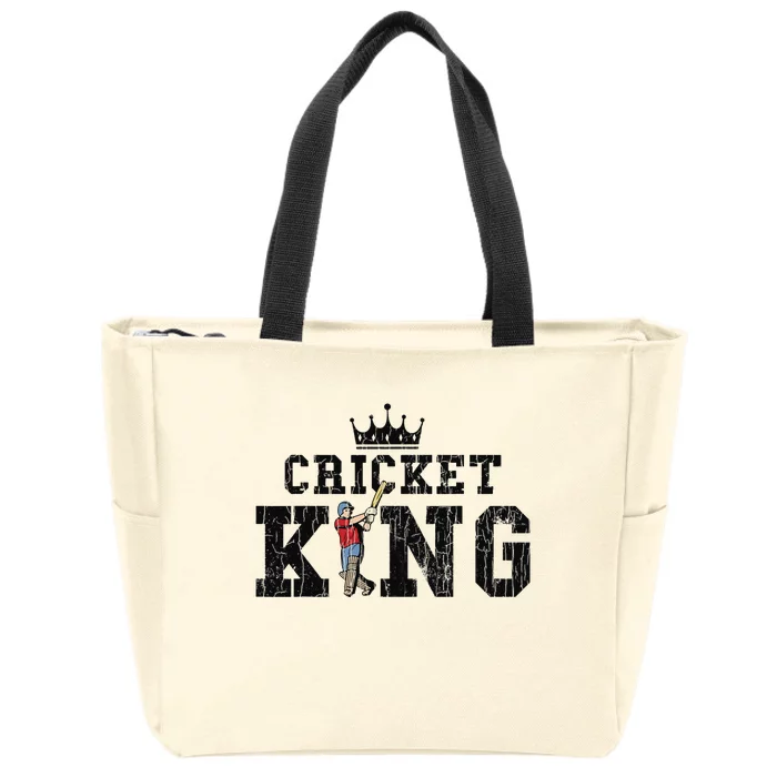 Cricket King Funny Cricket Player Kookaburra Zip Tote Bag