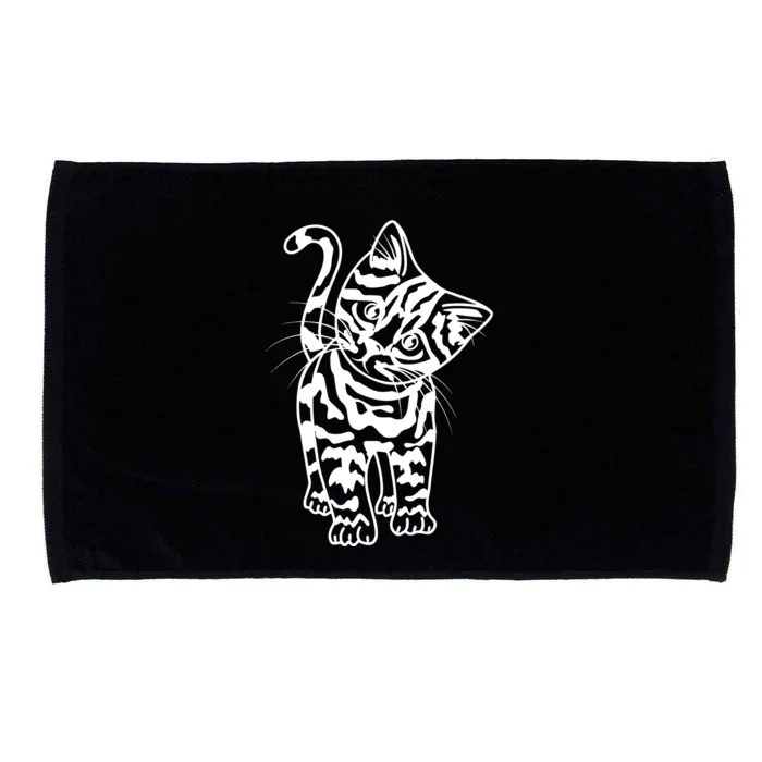 Cute Kitten Funny Cat Grumpy Cat Kitten Lover Microfiber Hand Towel