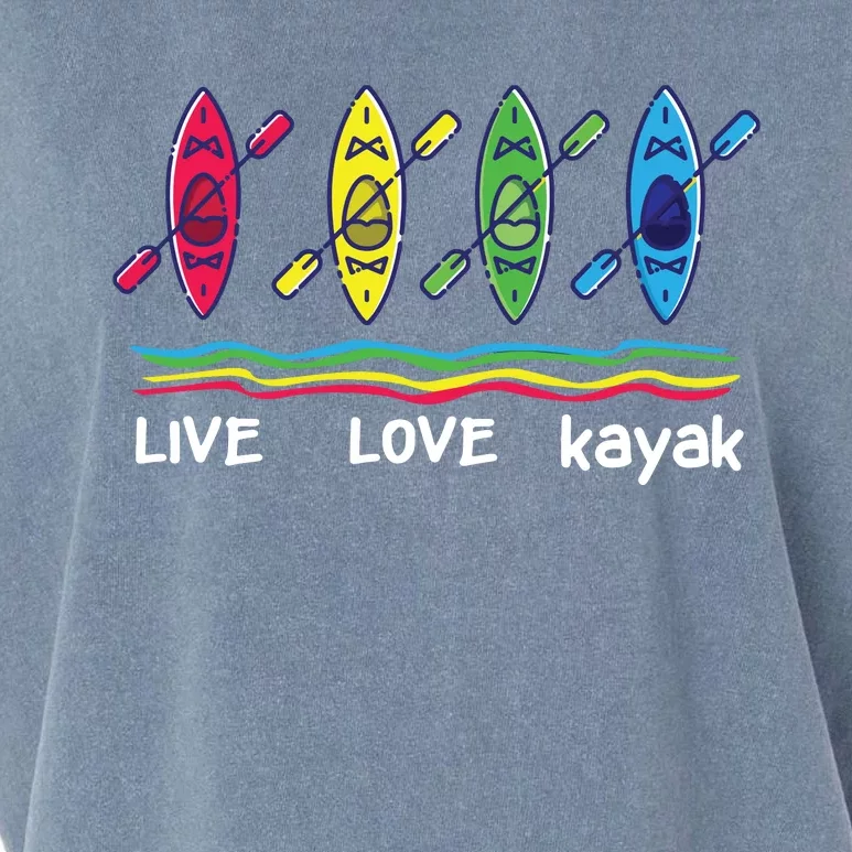 Cool Kayaks For Outdoor Funny Kayaking Boating Garment-Dyed Women's Muscle Tee