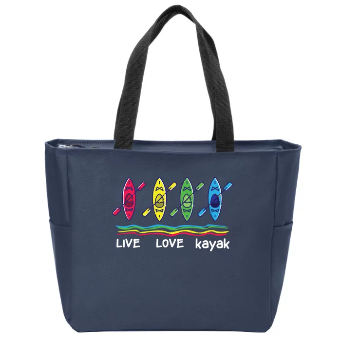 Cool Kayaks For Outdoor Funny Kayaking Boating Zip Tote Bag