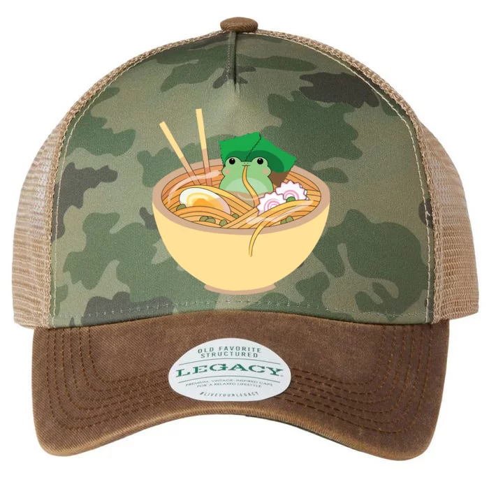 Cute Kawaii Frog Eating In Ramen Bowl Legacy Tie Dye Trucker Hat