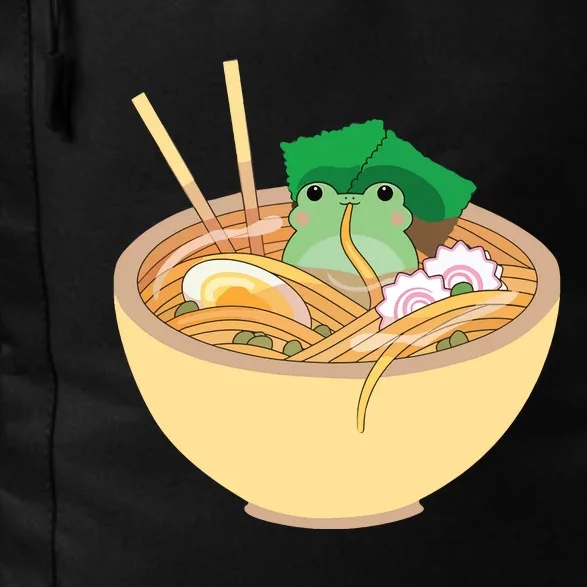 Cute Kawaii Frog Eating In Ramen Bowl Daily Commute Backpack