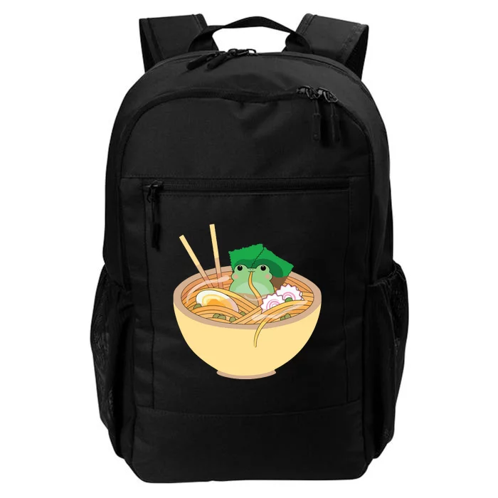 Cute Kawaii Frog Eating In Ramen Bowl Daily Commute Backpack