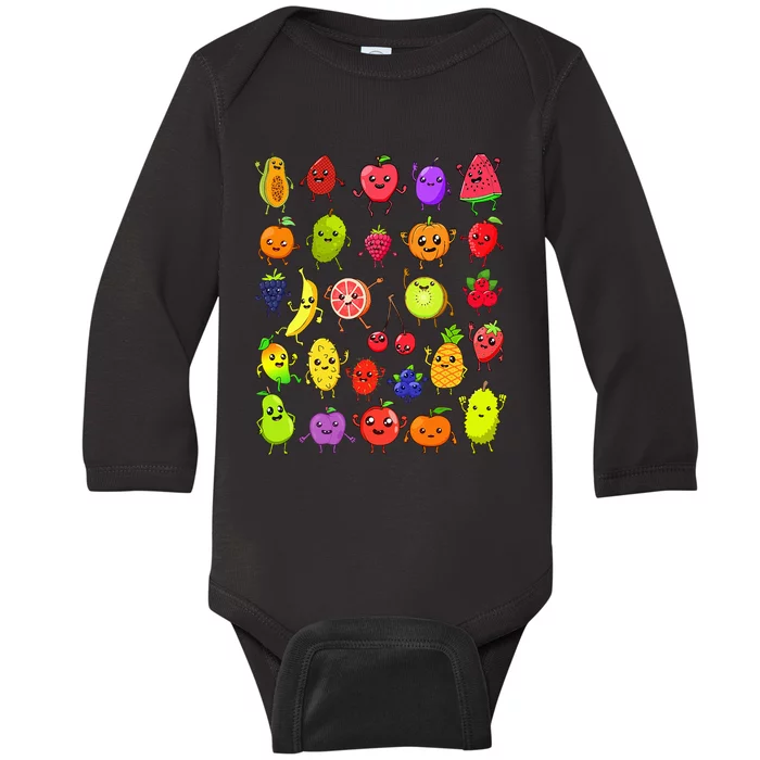 Cartoon Kawaii Fruits Baby Long Sleeve Bodysuit