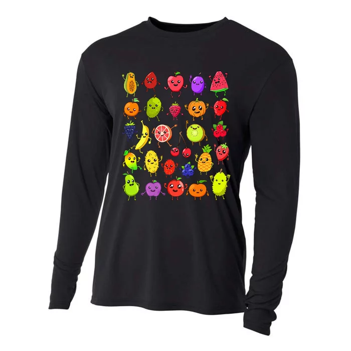 Cartoon Kawaii Fruits Cooling Performance Long Sleeve Crew