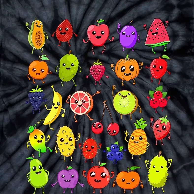 Cartoon Kawaii Fruits Tie-Dye T-Shirt