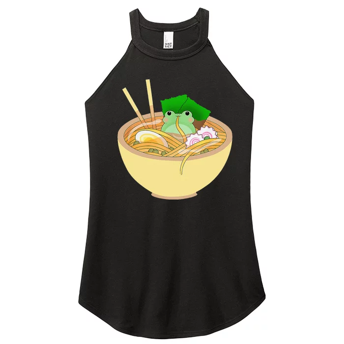 Cute Kawaii Frog Eating In Ra Bowl Women’s Perfect Tri Rocker Tank