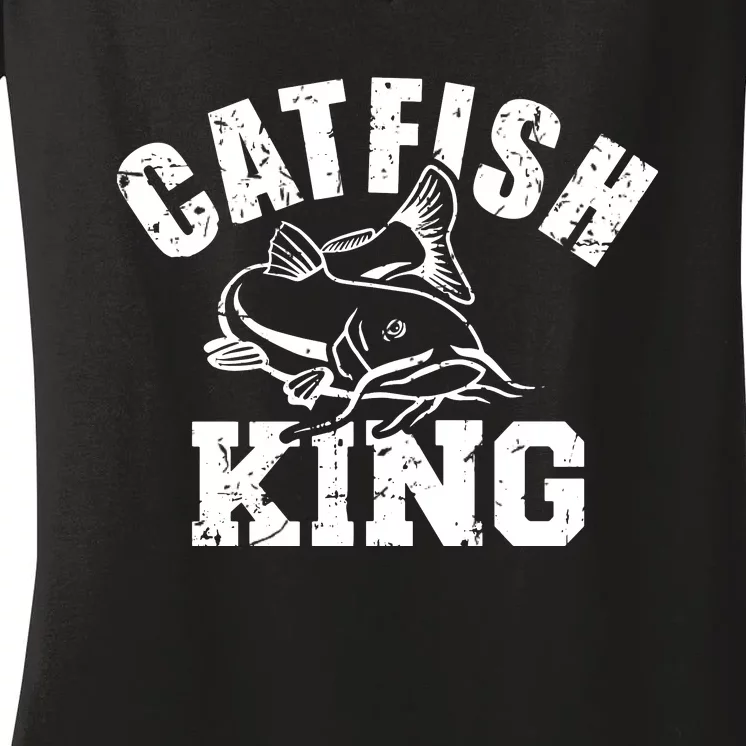 Catfish King Fishing Women's V-Neck T-Shirt