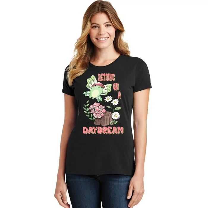 Cute Kawaii Frog Betting On A Daydream Gift Women's T-Shirt