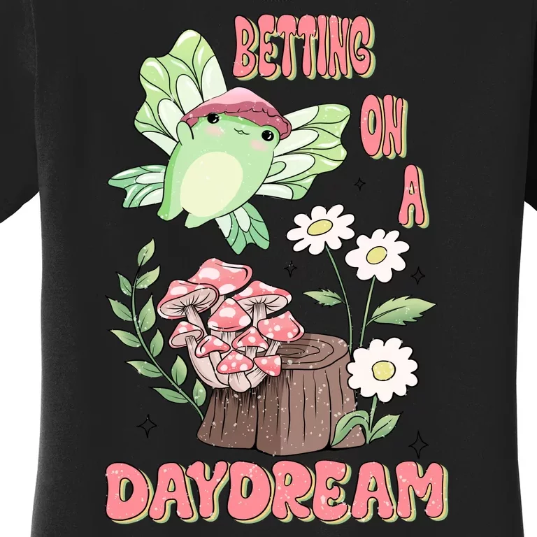 Cute Kawaii Frog Betting On A Daydream Gift Women's T-Shirt