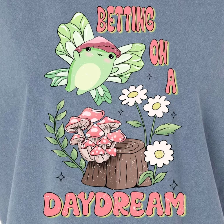 Cute Kawaii Frog Betting On A Daydream Gift Garment-Dyed Women's Muscle Tee