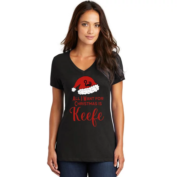 Christmas Keefe for Keeper fans of the lost cities Women's V-Neck T-Shirt