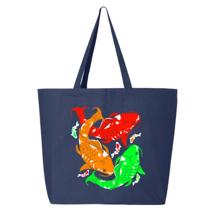 Colorful Koi Fish Family Fish Funny Gift 25L Jumbo Tote