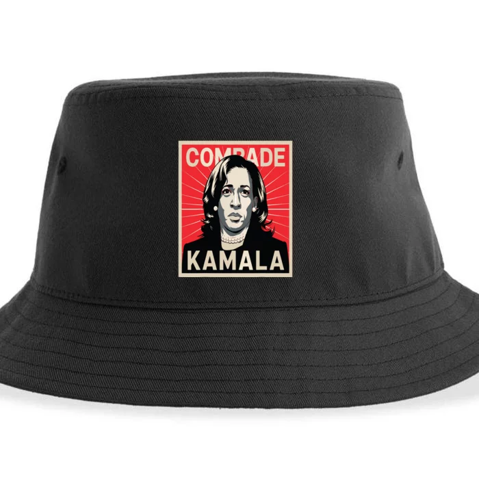 Comrade Kamala Funny Political Wearing Pearls Sustainable Bucket Hat